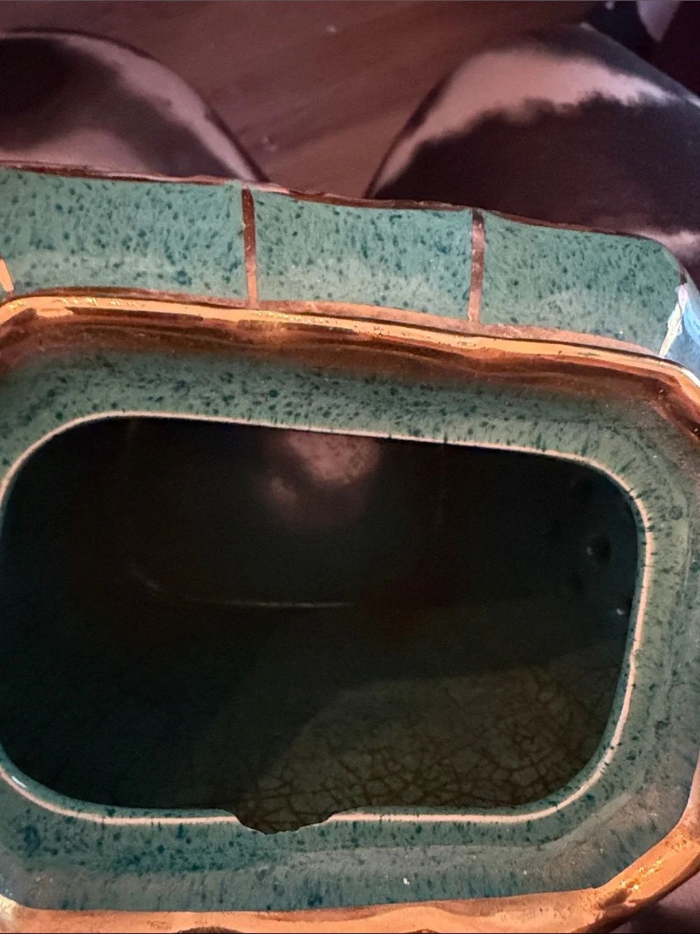 Sadler 1922 Cube Emerald and Gold Teapot - Picture 3 of 10